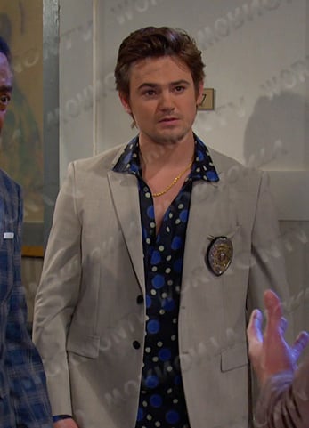 Johnny's blue polka dot shirt on Days of our Lives