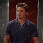 Johnny’s navy ribbed polo shirt on Days of our Lives