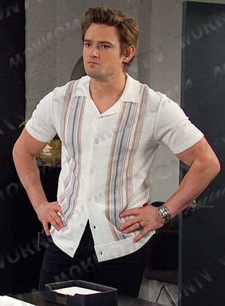 Johnny's white striped shirt on Days of our Lives