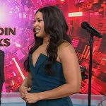 Jordin Sparks’ teal strapless jumpsuit on Today