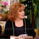 Joy’s black rhinestone embellished trim cardigan on The View