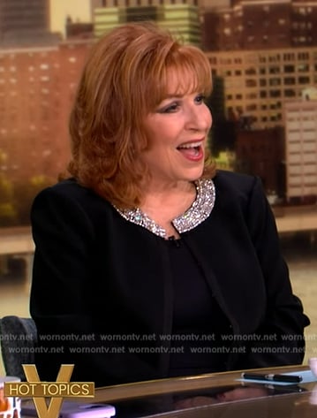 Joy’s black rhinestone embellished jacket on The View