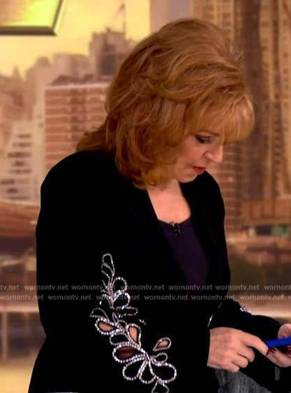 Joy’s black embroidered blazer on The View