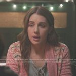 Jules’s pink printed cardigan on Greys Anatomy