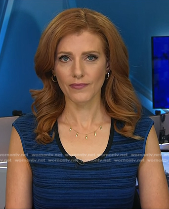 Julia Boorstin's blue striped dress on NBC News Daily