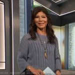 Julie’s blue sequin knit sweater on Big Brother