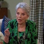 Julie’s green floral top and cardigan on Days of our Lives