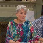 Julie’s multicolor floral print blouse on Days of our Lives