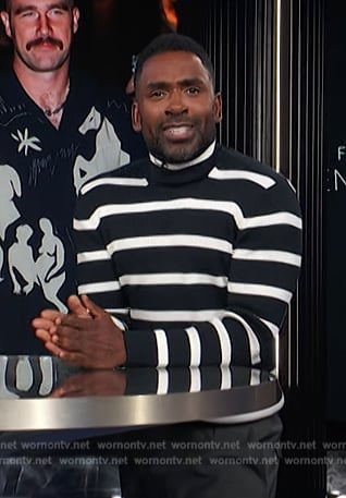 Justin's stripe turtleneck sweater on E! News