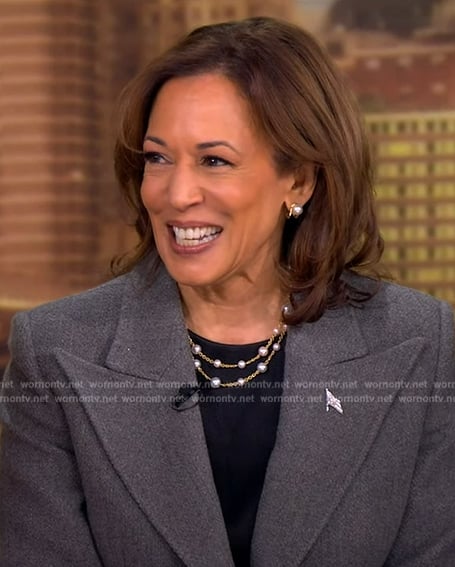 Kamala Harris's gold pearl earrings on The View