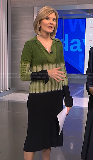 Kate's green and black tie dye polo dress on NBC News Daily