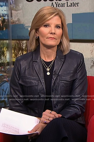 Kate's navy leather jacket on NBC News Daily