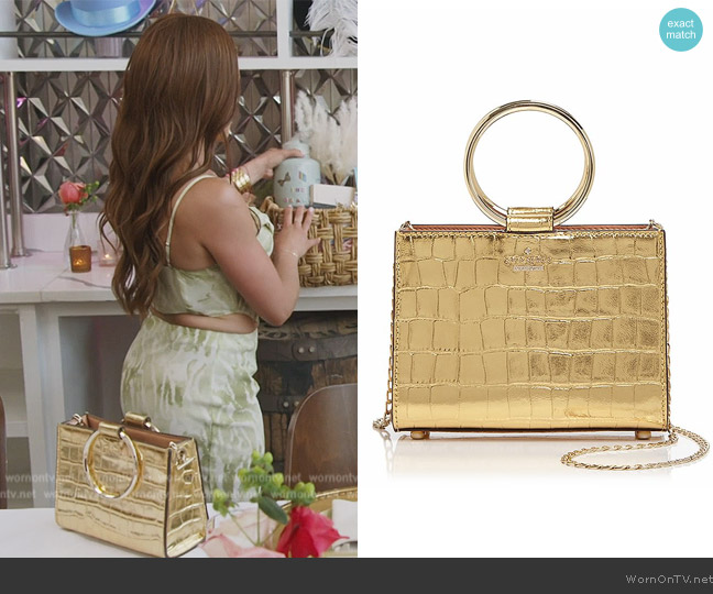 Kate Spade White Rock Road Luxe Mini Sam Leather Crossbody worn by Ashley Darby on The Real Housewives of Potomac