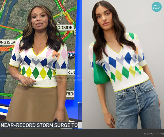 Kate Spade Spring Argyle Sweater worn by Adelle Caballero on Today