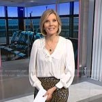 Kate's white v-neck blouse and print skirt on NBC News Daily