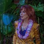 Kate’s yellow paisley blazer and pants on Days of our Lives