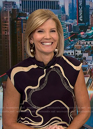 Kate's black and beige printed top on NBC News Daily