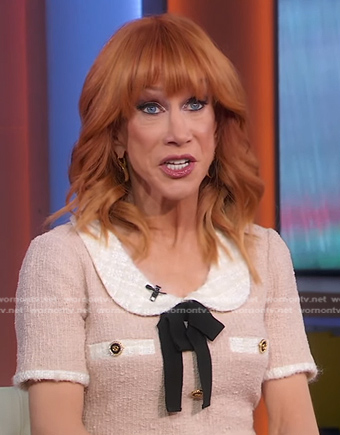 Kathy Griffin's pink collared tie neck dress on Good Morning America