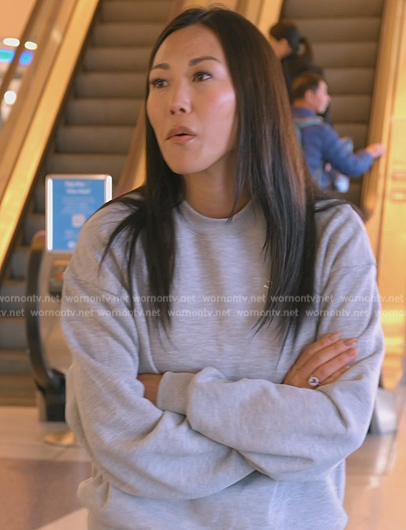 Katie's gray sweatshirt on The Real Housewives of Orange County