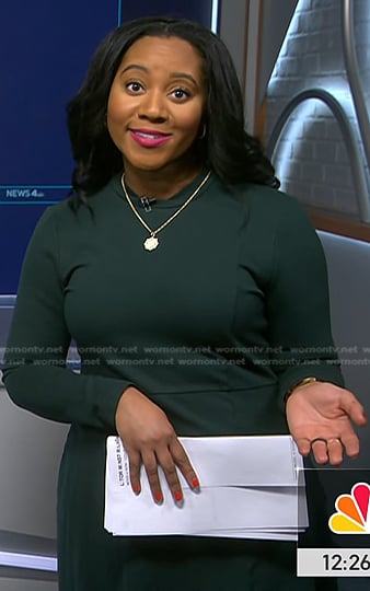 Kay's green long sleeve dress on NBC News Daily