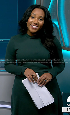 Kay's green long sleeve dress on NBC News Daily