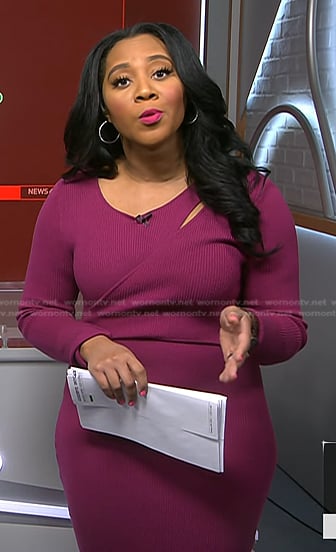 Kay's pink ribbed cutout dress on NBC News Daily