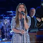 Kelly’s blue stripe shirtdress on The Kelly Clarkson Show