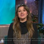 Kelly’s black tweed layered dress on The Kelly Clarkson Show