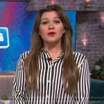 Kelly’s striped shirt on The Kelly Clarkson Show