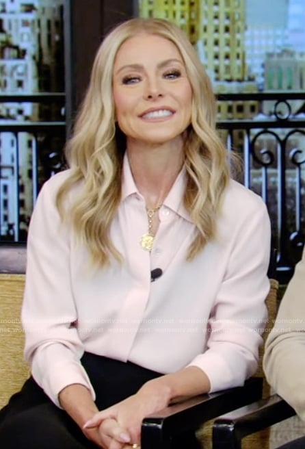 Kelly's pink blouse on Live with Kelly and Mark