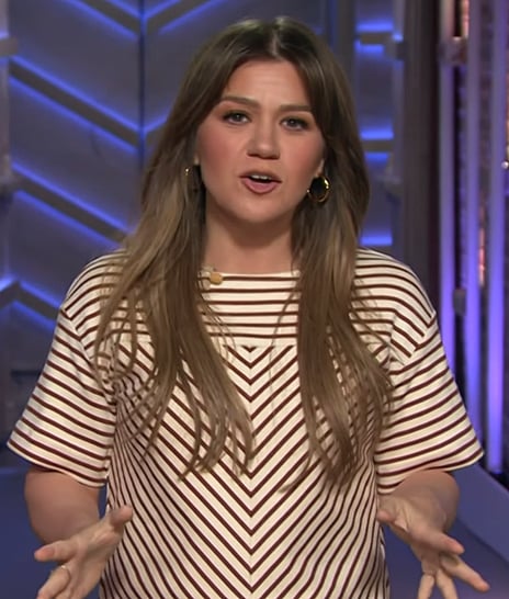 Kelly's striped top on The Kelly Clarkson Show