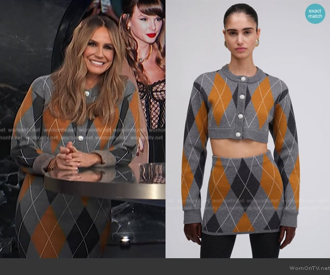 Ronny Kobo Abeje Cropped Cardigan worn by Keltie Knight on E! News