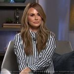 Keltie’s green stripe cropped shirt on E! News