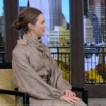 Keri Russell’s printed top and skirt on Live with Kelly and Mark