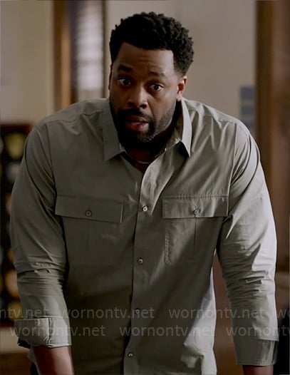 Kevin's sage green button down shirt on Chicago PD