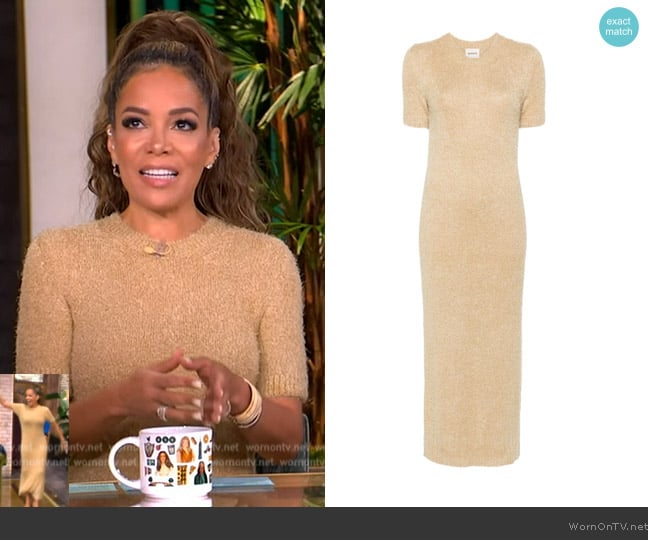 Khaite Helen short-sleeve knitted dress worn by Sunny Hostin on The View