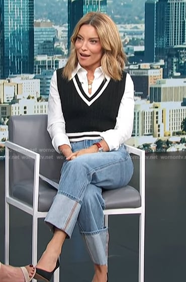 Kit's layered sweater vest on Access Hollywood