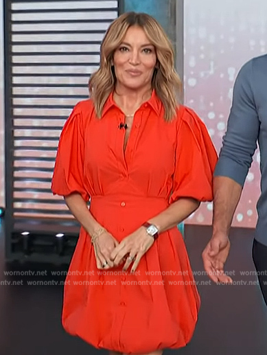 Kit's red button down mini dress on Access Hollywood