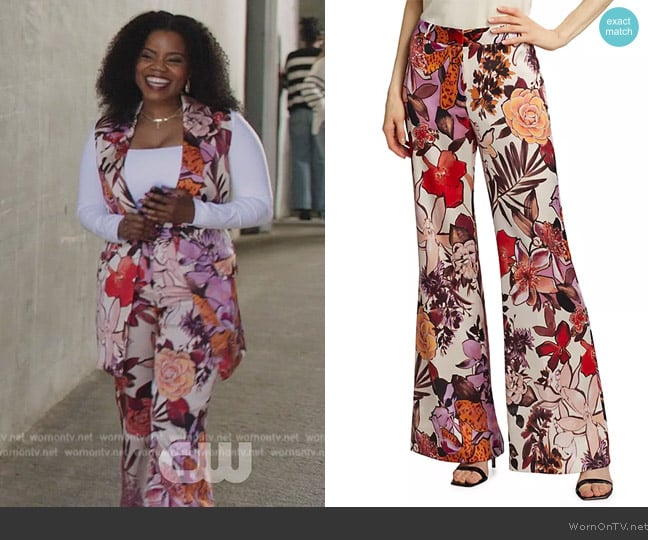 Amara’s floral print pants on All American HC