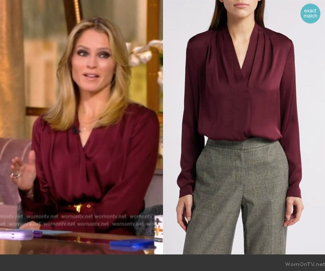 Kobi Halperin Nellie Stretch Silk Georgette Top worn by Sara Haines on The View