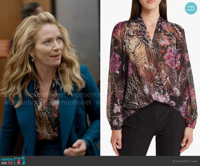 Lorna’s printed blouse on The Lincoln Lawyer