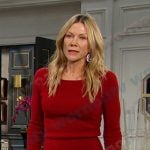 Kristen’s red ruffle hem dress on Days of our Lives