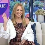 Kylie Minogue’s brown print dress on Today