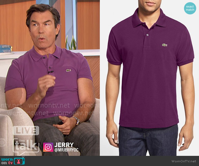 Lacoste Piqué Polo in Dark Purple worn by Jerry O'Connell on The Talk