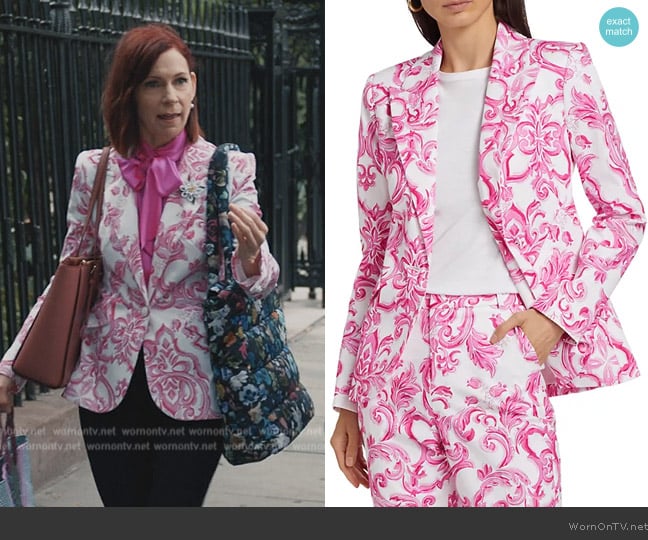 Elsbeth’s pink floral print blazer on Elsbeth