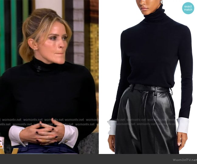 L'Agence Flora Poplin-Cuff Sweater worn by Sara Haines on The View