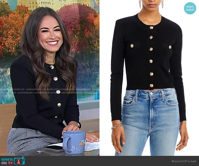 L'Agence Toulouse Cardigan in Black worn by Kaylee Hartung on Today