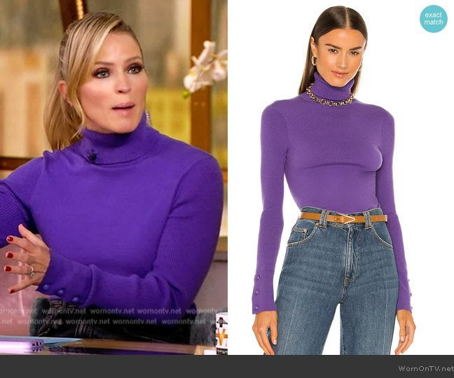 L'Agence Odette Button Sleeve Sweater worn by Sara Haines on The View