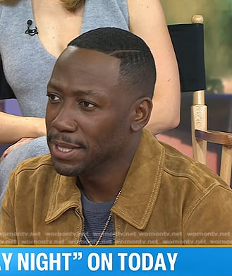 Lamorne Morris's tan suede jacket on Today