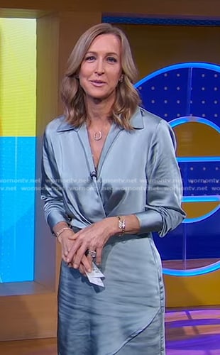 Lara’s blue satin dress on Good Morning America